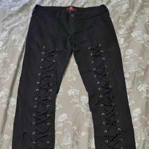 Royal Bones Lace Up Skinny Jeans